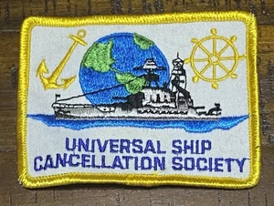 Vintage 1970s Universal Ship Cancellation Society 4 Inch Patch NEW Unused - Picture 1 of 2