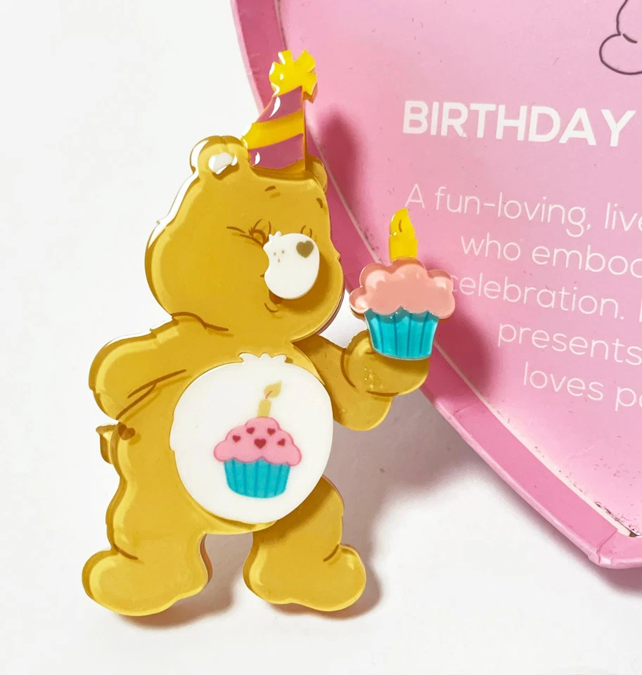 ERSTWILDER CARE BEARS BIRTHDAY BEAR'S CAKE BROOCH 2022 NEW IN BOX - Image 1 of 4