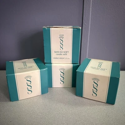 Lot of 4 Avon Candle Refill Skin So Soft Original Woodland Vintage 2 1/8 inch ht - Image 1 of 4