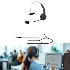Przewodowy zestaw słuchawkowy telefoniczny z mikrofonem redukującym szum regulowany wygodny - Zdjęcie 1 z 35