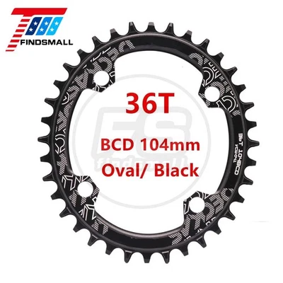104BCD Narrow Wide Oval MTB Bike Chain Ring Compatible with Deckas,36T/38T - Image 1 of 4