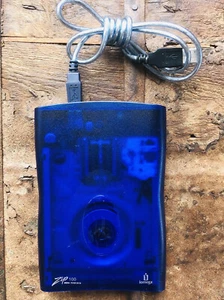 Iomega Zip 100 Z100USB External Disk Drive Blue Transparent USB Powered & Cable - Picture 1 of 6