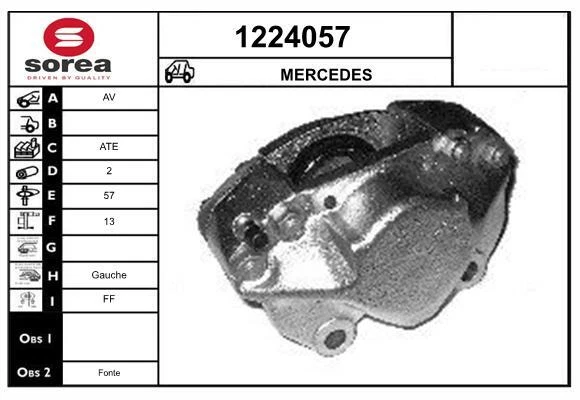 ⭐ Étrier de frein SNRA 1224057 MERCEDES-BENZ /8 Coupé//8/CLASSE S A trois volume - Photo 1/1