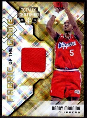 2015-16 Totally Certified Fabric of the Game Materials Gold #FGDMN Danny Manning - Image 1 of 2