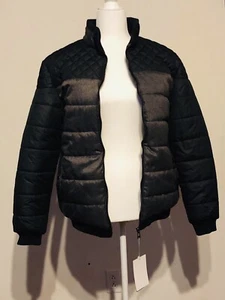 Chaqueta Newport Mujer Dos Tonos Negra Gris Acolchada Cremallera Completa Talla Pequeña - Imagen 1 de 7