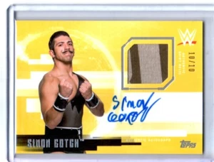WWE Simon Gotch 2017 Topps Undisputed Gold Autograph Relic Card SN 10 of 10 - Picture 1 of 1