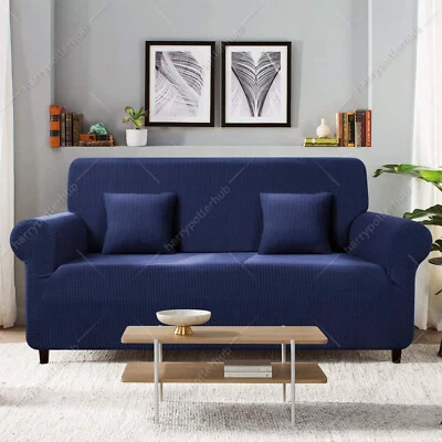 1/2/3/4 Seater Slipcover Solid Sofa Covers Stretch Couch Furniture Protector - Image 1 of 4