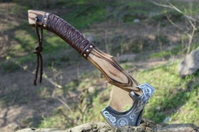Beautiful Viking Axes Carbon Steel Outdoor Camping Hunting Axe Anniversary Gift - Image 1 of 4