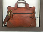 15" Handmade Leather Laptop sleeve Hold Files Documents Office Bag