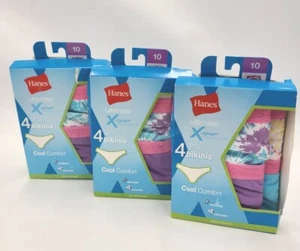 Hanes Ultimate X-Temp Girl's Bikinis Cool Comfort Sz 10 Assorted (12-Pack) NEW - Picture 1 of 8