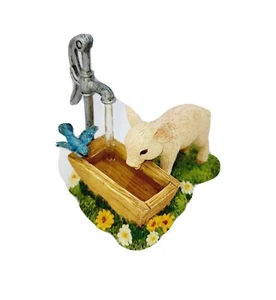 VTG The Hamilton Farm Livin' Collection 'Lap It Up' Pig W/Blue Bird Figurine MCM - Picture 1 of 9