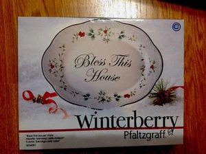 Pfaltzgraff WINTERBERRY "Bless This House" Platter serve/plate New in Box Gift - Picture 1 of 1