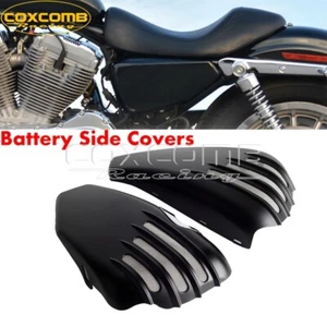 Matte Black Side Battery Fairing Covers for Harley Sportster XL 883 1200 2004-13 - Picture 1 of 9