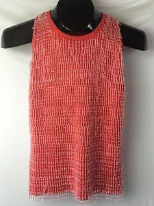 WORTH Womens Salmon Beaded Tank Sleeveless Sweater size P XS Silk Blend - Picture 1 of 9