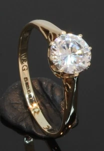 9 Carat Yellow Gold Cubic Zirconia Solitaire Ring Size L 1/2 (80.25.301) - Picture 1 of 5