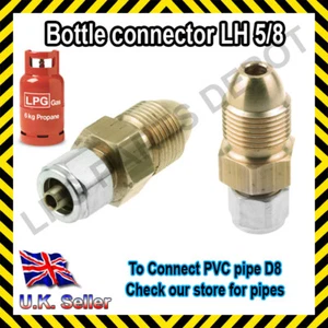Propangas Verbinder Flasche Flasche UK POL Adapter auf 8mm Poly Rohr Flexi PVC - Bild 1 von 1