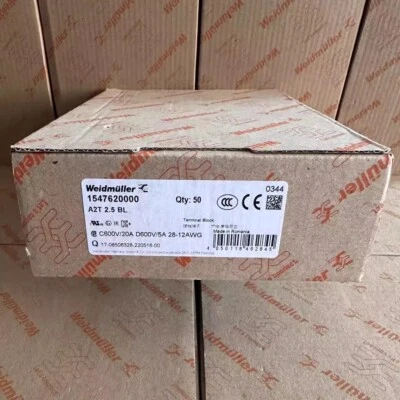 50pcs Weidmuller 154762000 A2T 2.5 BL 2.5mm² Double-layer in-line Terminal - Image 1 of 4