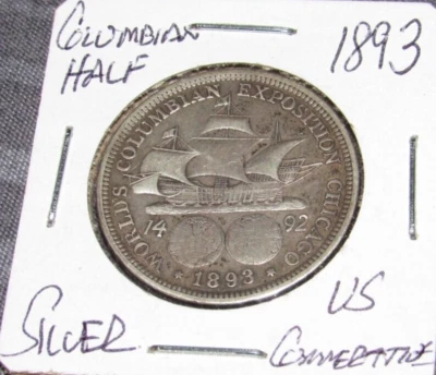 VF to AU Silver 1893 World's Columbian Exposition Half Dollar Columbus - Image 1 of 4