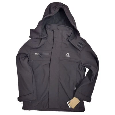 NWT Reebok Kids Outer Shell Only Extreme Weather Hooded Black Jacket Size 7 - Image 1 of 4