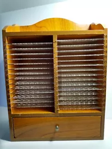 Organizer vintage in legno 31 ripiani numerati con cassetto bolletta pagamento e cassetta postale - Foto 1 di 10