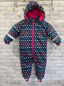 Topo Mini SIze 18-24 Months Girls One Piece Snow Suit Fleece Lined Crisp Clean - Picture 1 of 8