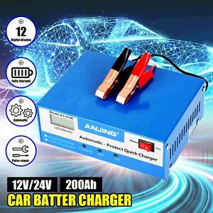 12V/24V Car Battery Charger 10A Heavy DutyAutomatic Jump Starter Pulse Repair