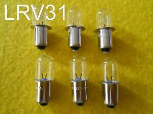 (6) DEWALT 18v VOLT Xenon Flashlight Bulbs - # DW9083 / Fits DW908 DW919 DC509