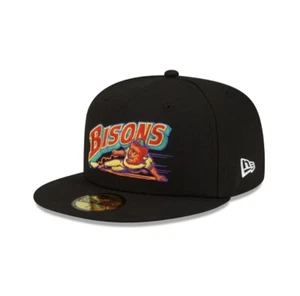 NUEVA ERA 59FIFTY TALLA 8 Buffalo Bisons Pitch Negro MiLB Gorra Ajustada Sombrero - AGOTADO - Imagen 1 de 7