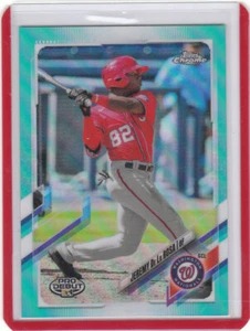 Topps Pro 2021 debut cromo refractor acuático #97 Jeremy De La Rosa Nationals 61/75 - Imagen 1 de 2