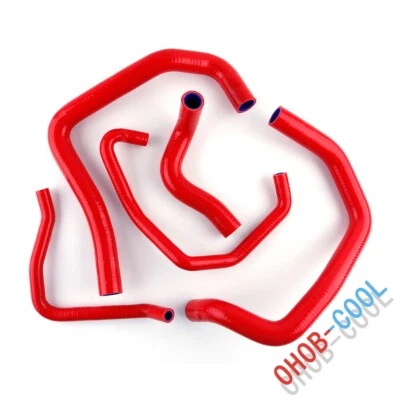 For Kawasaki Ninja ZX6R ZX636C 2005 2006 Radiator Coolant Silicone Hose Kit Red - Image 1 of 4