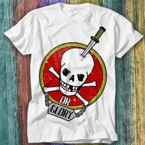Smile Sugar Skull Skeleton Death or Glory Face T Shirt Top Tee 507 - Picture 1 of 2
