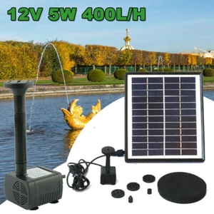 400L/H Solar Panel Powered Water Feature Pump Garden Pool Pond Aquarium Fountain - Picture 1 of 64
