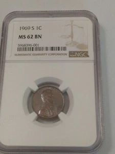 1969 NGC Certified One Cent Coin - San Francisco - Picture 1 of 2