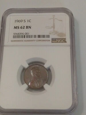 1969 NGC Certified One Cent Coin - San Francisco - Image 1 of 2