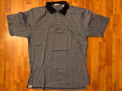 Men's Peter Millar Size Large Striped Golf Polo Shirt - Image 1 of 4
