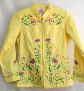 FÁBRICA DE CHARLATANES... CHAQUETA... MARIPOSA FLORAL... BORDADA... NUEVA..talla S - Imagen 1 de 7