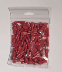 Flachsteckhülsen vollisoliert 6,3 x 0,8 in Rot 0,5-1,5mm² - 100 Stück - NEU - Bild 1 von 1
