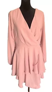 Hellrosa Kleid Langarm fließend Rüschen Stufen Damen Medium - Bild 1 von 4