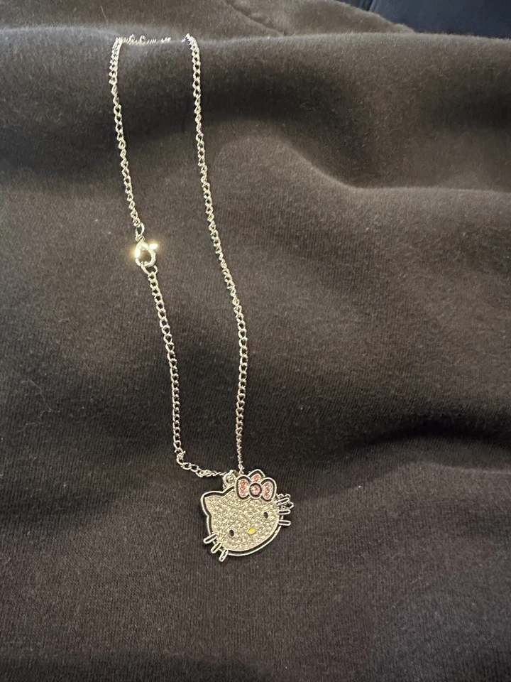 Colgante Hello Kitty con Arco Rosa Collar Tenis Cadena Kawaii Bisutería Foto 1 de 3