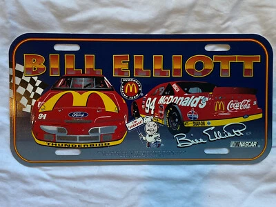 Bill Elliott #94 McDonalds Nascar Thunderbird License Plate Blue Coca Cola 1995 - Image 1 of 2