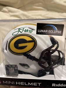 Jordan Love Green Bay Packers Signed Lunar Eclipse Alternate Mini Helmet