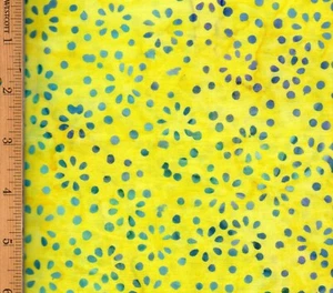 Wilmington Batik 100% Cotton Fabric By The Yard Yellow Blue #FA62 - Picture 1 of 1