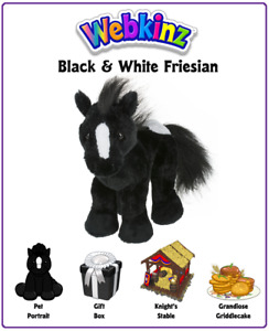 CLASSIC Webkinz Black and White Friesian virtual online pet adoption *CODE ONLY*