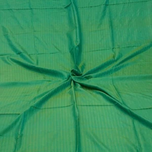 Vintage Blue Dual Tone 100% Silk Handloom Sari Remnant 2.8YD Craft Fabric Scrap - Picture 1 of 4