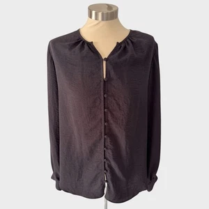 Blusa Nine West Mediana Negra Botón Frontal Poliéster - Imagen 1 de 8