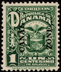 Canal Zone Stamp Scott # 68 Mint NH F-VF - 1 Cent Green Overprinted Coat of Arms - Picture 1 of 1