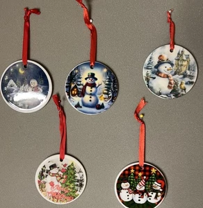 Snowman Christmas Tree Ornaments Handmade - Picture 1 of 2