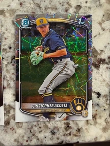 Bowman Chrome Prospect 2025 refractor láser tarjeta cerveceros Christopher Acosta - Imagen 1 de 1