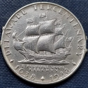 1936 Delaware Tercentenary Commemorative Half Dollar 50c XF Details #93747 - Picture 1 of 2