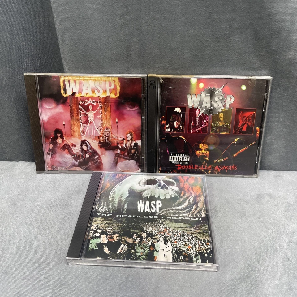 WASP 80’s Heavy Metal 4 CDs Lot Bundle W.A.S.P. Double Live Assassins Headless Foto 1 de 4